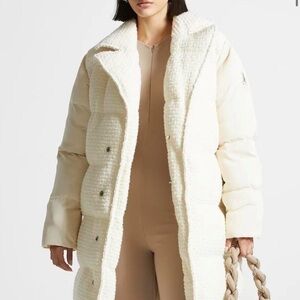 Maniere De Voir Cream Puffer Coat